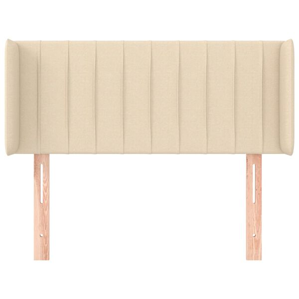 vidaXL T&ecirc;te de lit avec oreilles Cr&egrave;me 83x16x78/88 cm Tissu