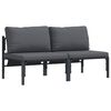 vidaXL Mobilier de jardin avec coussin avec oreiller Anthracite Acier