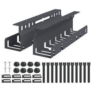 vidaXL Plateau de gestion de c&acirc;bles sous le bureau 2 pc Anthracite