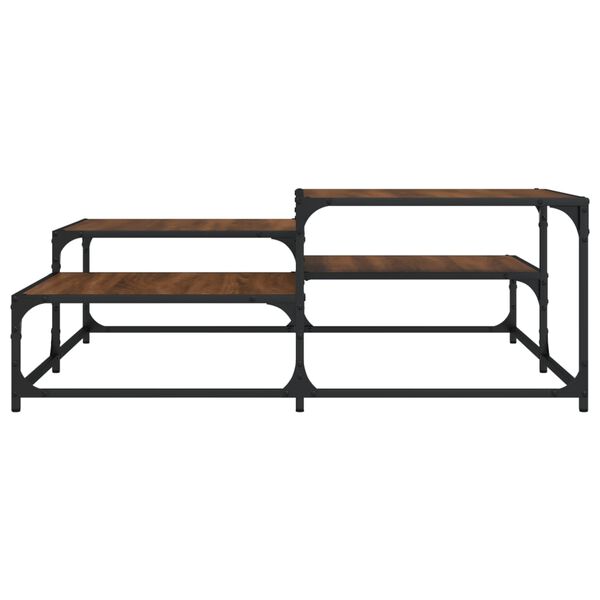 vidaXL Table basse ch&ecirc;ne marron 107x107x40 cm bois d'ing&eacute;nierie