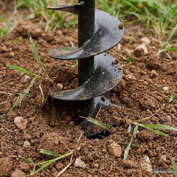 vidaXL Tari&egrave;re de sol avec manche 150 mm et tube d'extension 9 m Acier