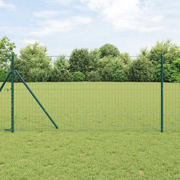 vidaXL Clôture Euro Vert 1 x 10 m Fer revêtu de PVC