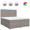 vidaXL Sommier &agrave; lattes de lit avec matelas Taupe 180x200 cm Tissu