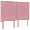 vidaXL Lit &agrave; ressort LED avec t&ecirc;te de lit Rose 160 x 200 cm Velours