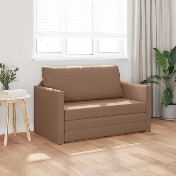 vidaXL Canap&eacute;-Lit 110cm Cappuccino Simili cuir