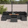 vidaXL Ensemble de canap&eacute; de jardin avec coussin 8 pcs Noir polyrotin