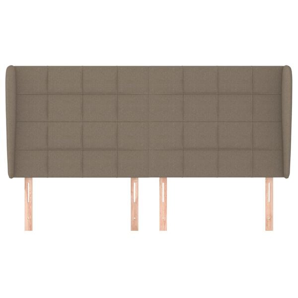 vidaXL T&ecirc;te de lit avec oreilles Taupe 203x23x118/128 cm Tissu