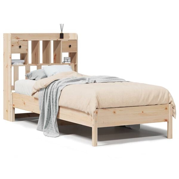vidaXL Lit biblioth&egrave;que sans matelas 75x190 cm bois de pin massif