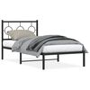 vidaXL Cadre de lit métal sans matelas avec tête de lit noir 90x190 cm