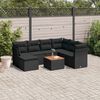 vidaXL Salon de jardin 8 pcs avec coussins noir r&eacute;sine tress&eacute;e