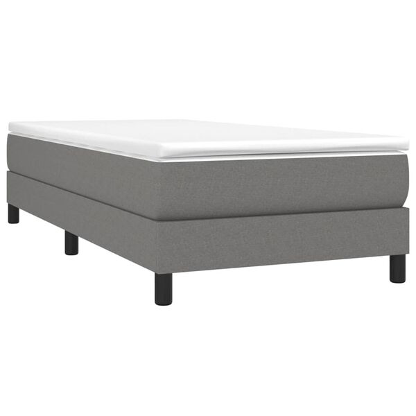 vidaXL Sommier &agrave; lattes de lit avec matelas Gris fonc&eacute; 80x200 cm Tissu