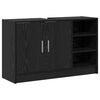 vidaXL Cabinet de salle de bain avec porte Ch&ecirc;ne noir 90 x 29 x 55 cm