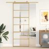 vidaXL Porte coulissante dor&eacute; 76x205 cm verre ESG clair et aluminium