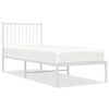 vidaXL Cadre de lit métal sans matelas avec tête de lit blanc 75x190cm