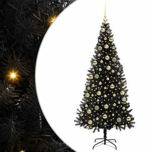 vidaXL Sapin de No&euml;l Noir 210 cm PVC