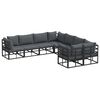 vidaXL Ensemble de canap&eacute; de jardin 8 pc Noir Acier