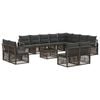 vidaXL Ensemble de canap&eacute; de jardin 13 pcs Gris polyrotin