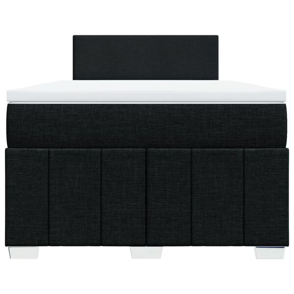 vidaXL Sommier &agrave; lattes de lit avec matelas noir 120x190 cm tissu