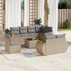 vidaXL Salon de jardin avec coussins 9 pcs beige r&eacute;sine tress&eacute;e