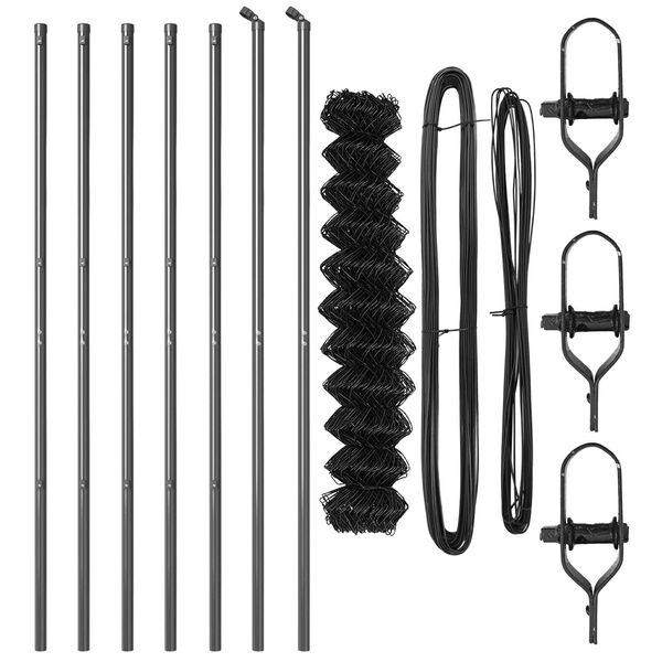 vidaXL Poteau de cl&ocirc;ture. Gris 10 x 1,4 m (maille 60 x 60 mm)