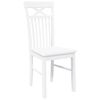 vidaXL Chaises à manger 2 pcs blanc bois massif caoutchouc