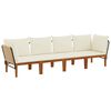 vidaXL 4 pc Bois d'acacia massif et corde Naturel