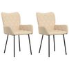 vidaXL Chaises &agrave; manger lot de 2 cr&egrave;me tissu