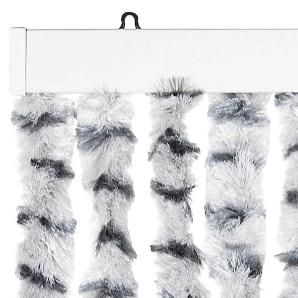 vidaXL Rideau anti-mouches gris clair et gris foncé 56x200 cm chenille