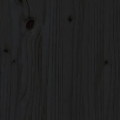 vidaXL Cadre de lit noir 180x200 cm Super King bois de pin massif