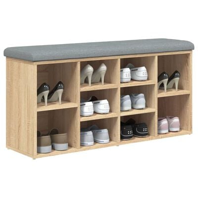 vidaXL Banc à chaussures chêne sonoma 102x32x50 cm bois d'ingénierie