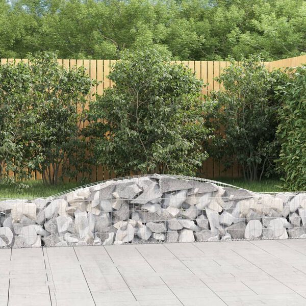 vidaXL Panier de gabions arqu&eacute; 400x30x40/60 cm Fer galvanis&eacute;
