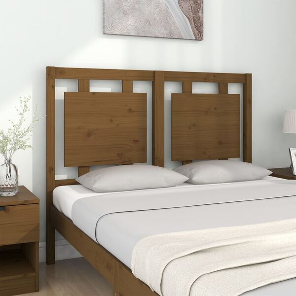 vidaXL T&ecirc;te de lit Marron miel 125,5x4x100 cm Bois massif de pin