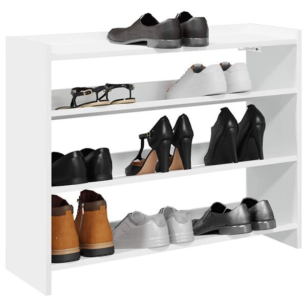 vidaXL &Eacute;tag&egrave;re &agrave; chaussures blanc 80x25x62 cm bois d'ing&eacute;nierie