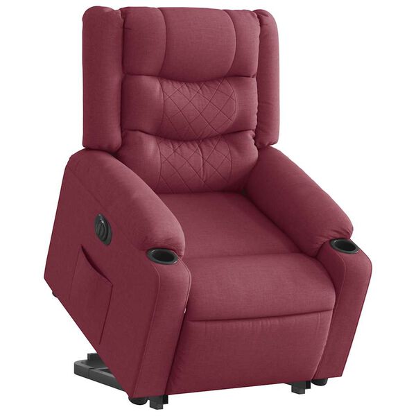 vidaXL Fauteuil inclinable &eacute;lectrique rouge bordeaux tissu