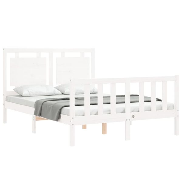 vidaXL Cadre de lit sans matelas blanc 120x200 cm bois de pin massif