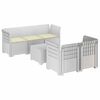 vidaXL Canap&eacute; de Jardin 5 Places avec Coussins Aspect Rotin PP Blanc