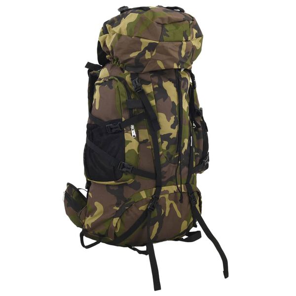vidaXL Sac &agrave; dos de randonn&eacute;e vert camouflage 100 L tissu oxford