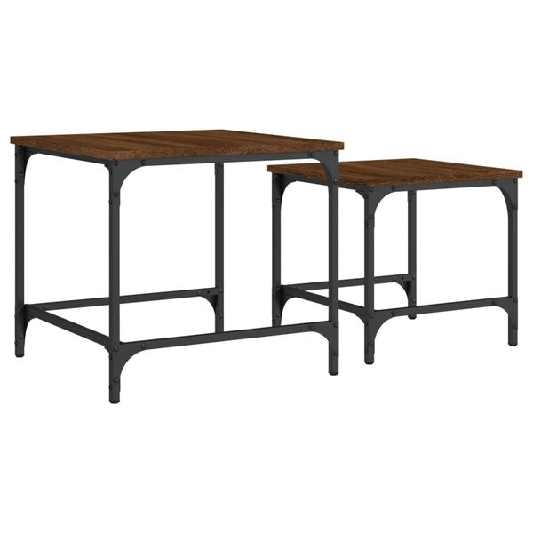 vidaXL Tables basses gigognes 2 pcs chêne marron bois d'ingénierie