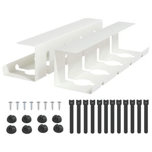 vidaXL Plateau de gestion de c&acirc;bles sous le bureau 2 pc Blanc