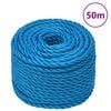 vidaXL Corde de travail Bleu 14 mm 50 m Polypropyl&egrave;ne