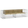 vidaXL Banc de jardin design gabion 244x71x65,5cm bois de pin impr&eacute;gn&eacute;