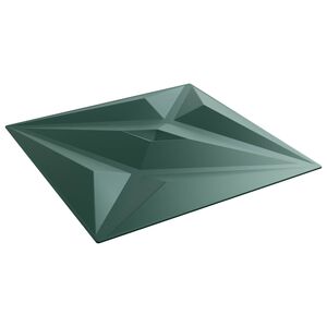 vidaXL Panneaux muraux 24 pc 50 x 50 cm Vert &Eacute;toile Mousse XPS