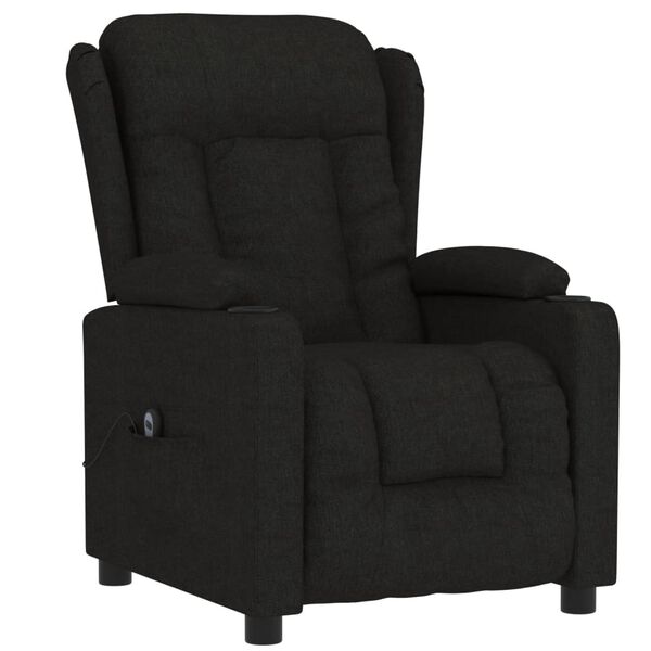 vidaXL Fauteuil inclinable &eacute;lectrique Noir Tissu