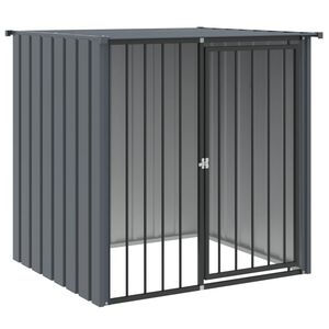 vidaXL Niche pour chien avec toit noir 110x103x109 cm acier galvanis&eacute;