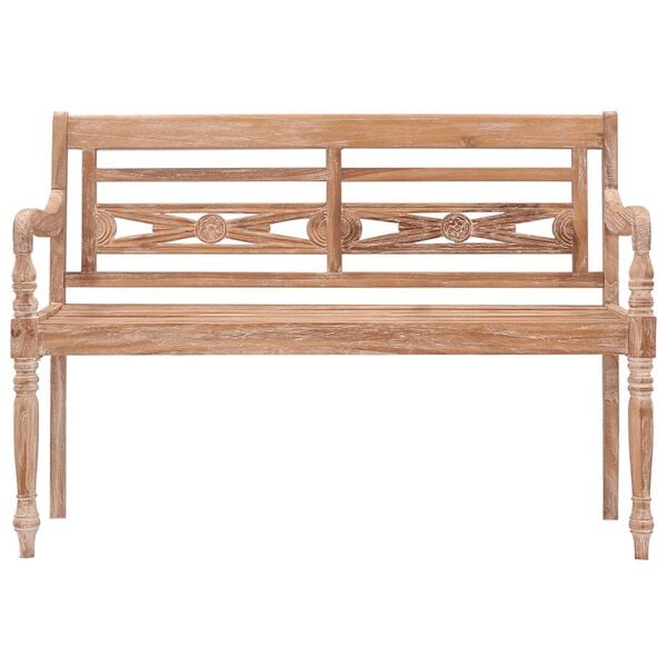 vidaXL Banc Batavia 120 cm Huilé en blanc Bois de teck solide