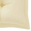 vidaXL Banc de jardin avec coussin blanc cr&egrave;me 175 cm Teck massif