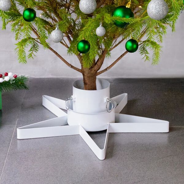 vidaXL Support de sapin de No&euml;l Blanc 47x47x13,5 cm