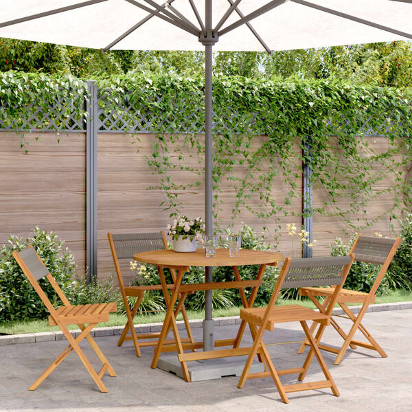 vidaXL Ensemble &agrave; manger de jardin 5pcs gris polypropyl&egrave;ne bois massif