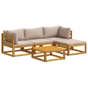 vidaXL Ensemble de Canap&eacute;s 5 pc Naturel Bois d'Acacia Massif