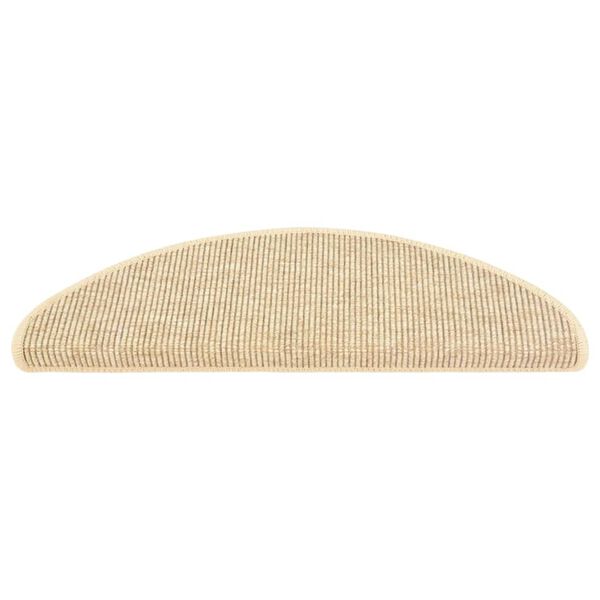 vidaXL Tapis d'escalier 15 pi&egrave;ces 65 x 21 x 4 cm Beige clair Demi-rond Grand